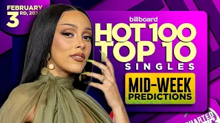 MID-WEEK PREDICTIONS | Billboard Hot 100, Top 10 Singles | February 3rd, 2024