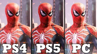 Spider-Man Remastered PS4 vs. PS5 vs. PC Comparison | Graphics | FPS | Ray Tracing | Loading Times