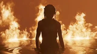 Lara emerges from the water in Shadow of the Tomb Raider