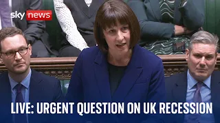 Watch live: Urgent Question from shadow chancellor Rachel Reeves on UK economy entering recession