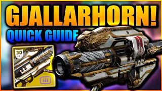 Destiny 2: How to Get GJALLARHORN! - Quick Exotic Quest Guide - And out fly the Wolves