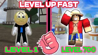 BEST TIPS on how to LEVEL UP FAST in the First Sea using RUBBER FRUIT in BLOX FRUITS | LVL 1 to 700