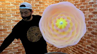 Giant Cotton Candy Making Pink Flower