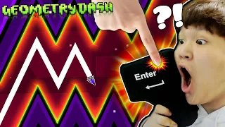 Playing Geometry Dash with BIG ENTER KEY! [#2] Deadlocked, Clubstep: OFFICIAL DEMON LEVELS