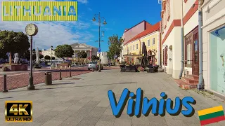 Vilnius, Lithuania - Walking Tour,  summer morning  (4K 60fps)