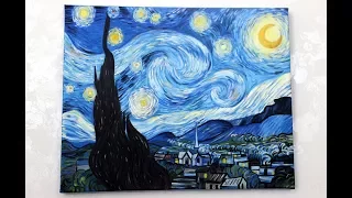 Starry Night Painting - Acrylic Timelapse