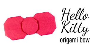 Origami HELLO KITTY Bow Tutorial - DIY - Paper Kawaii