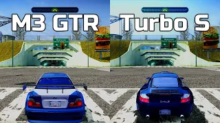 NFS Most Wanted: BMW M3 GTR vs Porsche 911 Turbo S - Drag Race