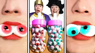 Mukbang Giant Color Bottle Candy drink by HUBA || Funny Mukbang || TikTok Video