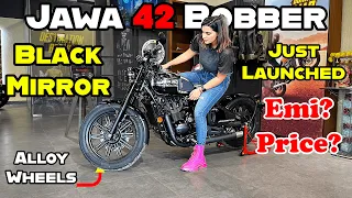 2023 Jawa 42 Bobber Black Mirror Launched with Alloy Wheels - Full Walkaround | Emi, Price?