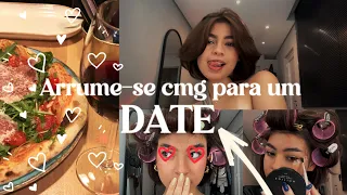 Arrume-se comigo para UM DATE 😳🎀✨ - cabelo, maquiagem e look!