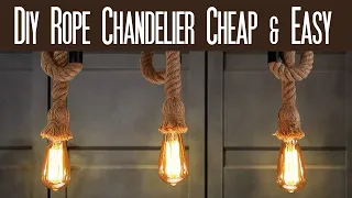 DIY Rustic Chandelier: Create Vintage Vibes with Wooden Board and Rope Cables!