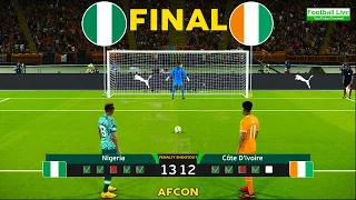 Nigeria 🆚 Côte d'Ivoire - Penalty Shootout 2024 | Final African Cup of Nations 2023 | PES Gameplay