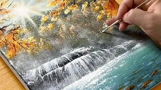 How to Draw Autumn Forest / Acrylic Painting
