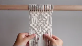 DIY Macrame Tutorial: MACRAME SHAPES SERIES - Triangle Pattern #2 Using Square Knots!