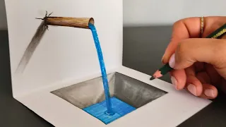 easy drawing on paper !easy 3d illucion drawing tutorial 👩🏼‍🎨