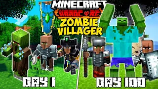 I Survived 100 days as ZOMBIE VILLAGER in Minecraft Hardcore | mcpe 100 days