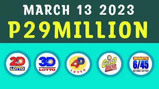 Lotto Result 9PM Draw - March 13, 2023 Monday