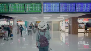 Girl in Airport 4K , Stock Video