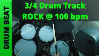 Rock Drum Track 3/4 100 BPM - Drum Beat - Backing Track