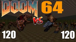 100 Cyberdemon vs 100 Mother Demon - BOSS BATTLES - DOOM 64 Monster Infighting