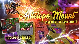 OBTAINING ANTELOPE MOUNT OF 145K HUNTING TASK POINTS😲PROFESSIONAL PVP SKILLS💀💀💀Tibia Best Clips