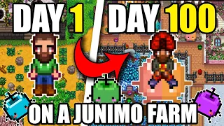 I Played 100 Days of Stardew Valley BUT on a Junimo Farm!