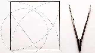 Построение квадрата циркулем по заданной стороне