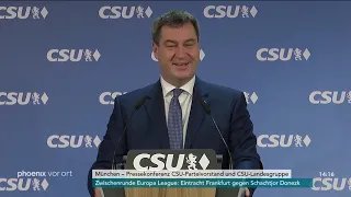 Markus Söder nach der Sitzung des CSU-Parteivorstandes und der CSU-Landesgruppe am 17.12.18