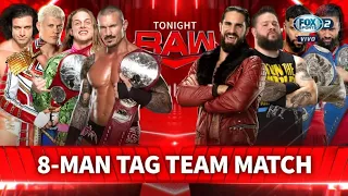 Cody Rhodes, Randy, Riddle & Ezekiel Vs Rollins, Owens & Los Usos - WWE Raw Español: 25/04/2022