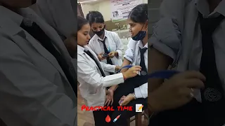 it's practical time of medical student,blood collection  #medicalstudent