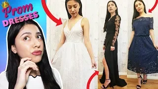 TRYING ON PROM DRESSES From WISH! - (Cheap Prom Dresses Under $20)