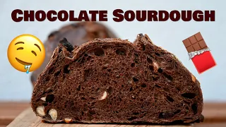 Chocolate Sourdough Bread - An easy no knead recipe #noknead