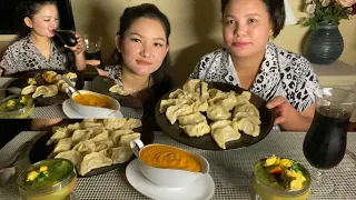 Pork & chicken momo chiken jhol Momo (मिठो म.म)mukbang