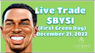 December 21, 2022 Live Trade $BYSI  (First Green Day)