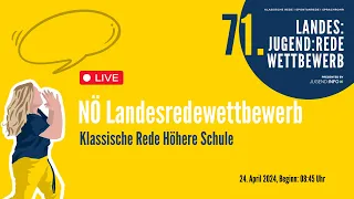 Landesredewettbewerb NÖ 2024 - TAG 4 - Klassische Rede Höhere Schule // Siegerehrung