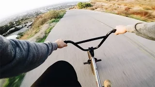 High Speed BMX Hill Bomb.. *NO Brakes*