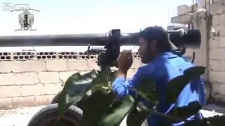 FSA B10 recoilless rifle gunner gets a hit on regime outpost  Dara'a