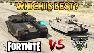 GTA 5 RHINO TANK VS FORTNITE TITAN TANK  | WHICH IS BEST?