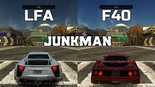 Lexus LFA vs Ferrari F40 - NFS MW Redux V3 - WHICH IS FASTEST ?