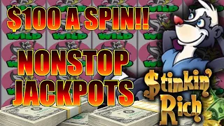 $100 High Limit Stinkin’ Rich Slots! ✪ Max Bet Jackpots!