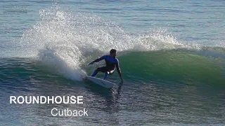 Watch and Learn: How to do a ROUNDHOUSE CUTBACK turn. Advanced surfing technique slow motion study.
