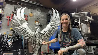 Sculpting A Rising Phoenix How To Cut Grind Weld & Sculpt Metal with Barbie The Welder