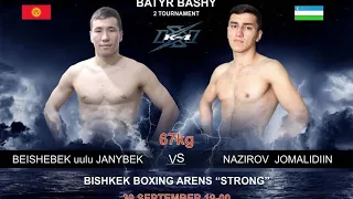 Beishebek u Zhanybek vs Jamolidiin Nazirov  Kickboxing K-1 Champion of Central Asia