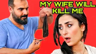 MY WIFE WENT CRAZY! 😁 I'm Trying My New Scissors | HAIR ASMR CEYHUN