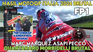 🔴FP1 MOTOGP ITALIA 2024!MARQUEZ OBOK-OBOK KANDANG PECCO, QUARTARARO MORBIDELLI BRUTAL, VINALES CEPAT