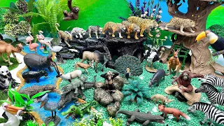 Wildlife Animals In Safari Africa Small World | Diorama For Animals | 5 Tiger leopard zebra kangaroo