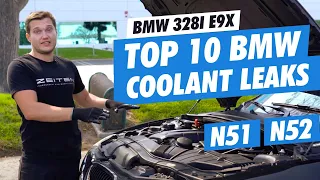 TOP 10 BMW N51/N52 Coolant leaks on BMW 328i E9x
