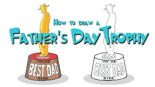 How to draw a Trophy for Father's Day for beginners