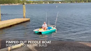 Pimped out Pedal boat paddle boat fishing  Tiny boat Big fish